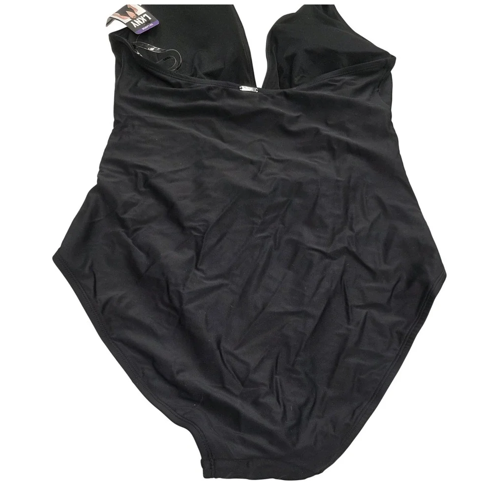 DKNY Womens Black Halter One Piece Swimsuit Tummy Control XXL DI2SS001 - Picture 6 of 11